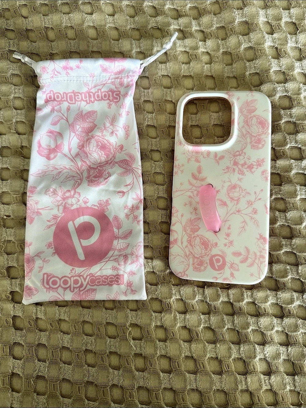Loopy Pink Toile floral Phone Case- IPhone 16 pro- righty